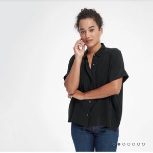 Everlane clean silk square shirt sz 4